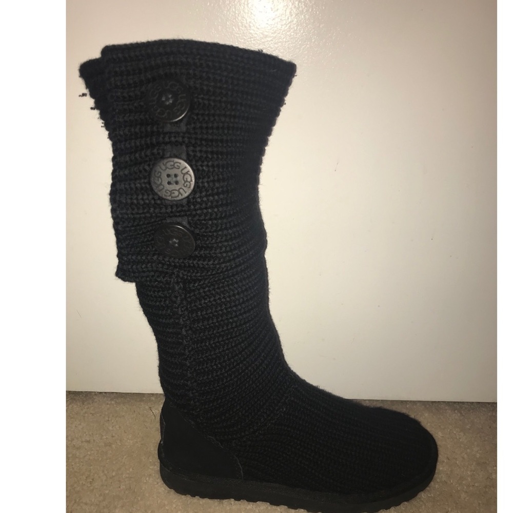 UGG Classic Cardy Boots Black Sz 8
